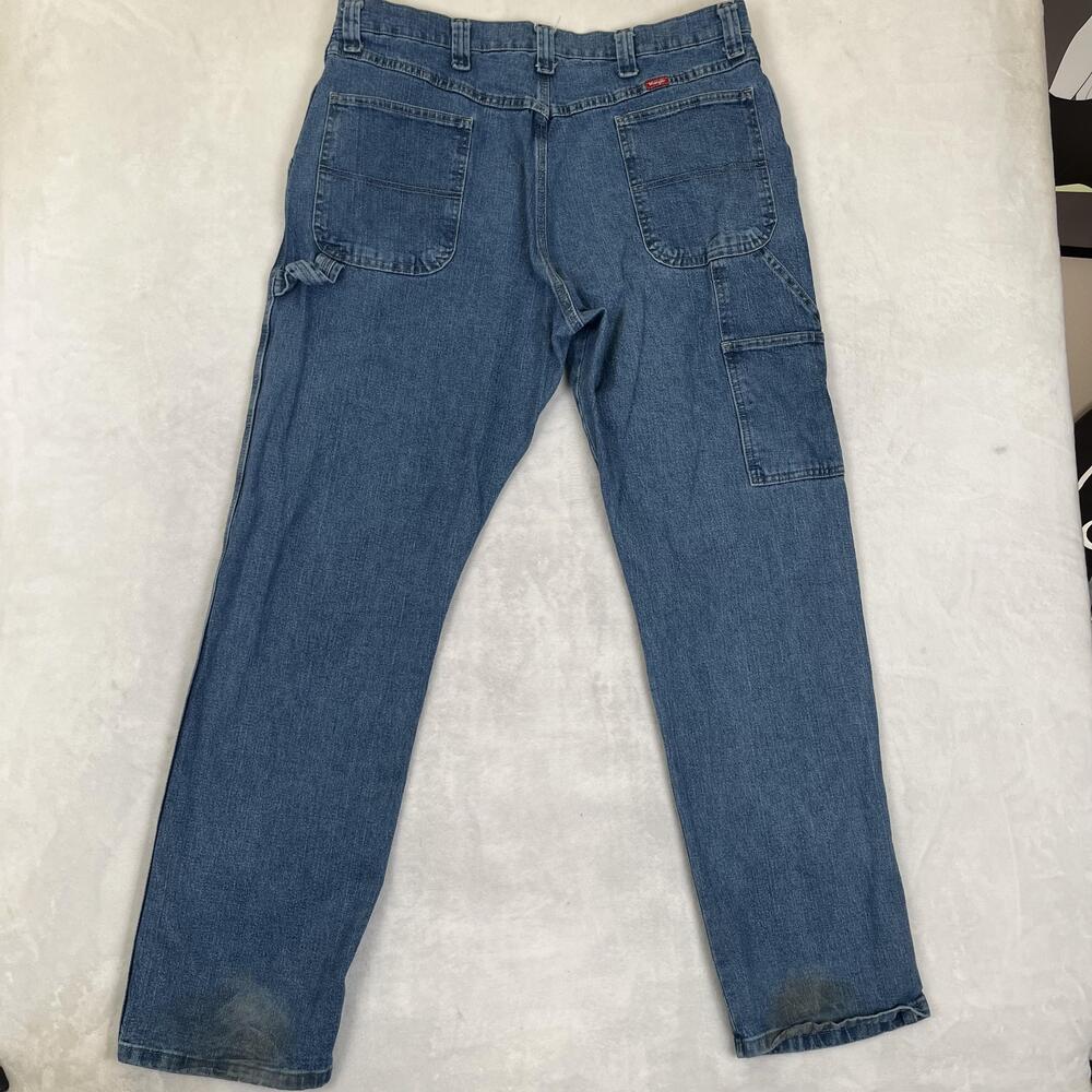 Wrangler Carpenter Jeans Mens 40x30 Blue Relaxed Straight Work Denim Pants